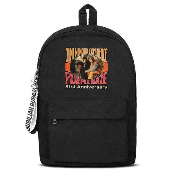 

classic jimi hendrix 5 great 1967 live versions canvas bookbag basic backpack adjustable school student traveling daypack 75th bold as y
