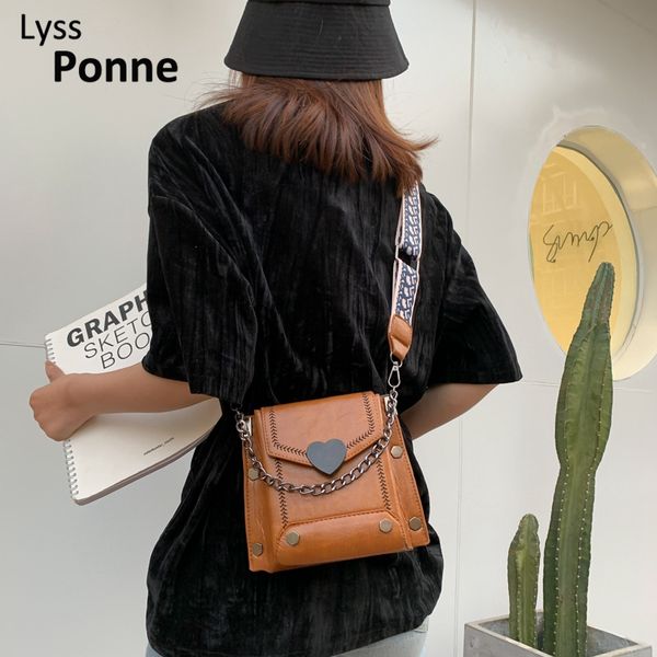 

mini handbags women vintage pu leather shoulder bags retro wide shoulder strap messenger bag purse simple style crossbody bags