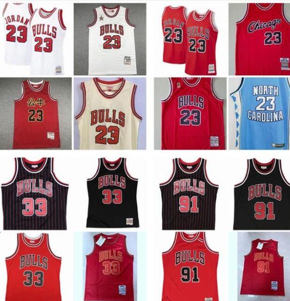 

2020 men's basketball chicago bulls 23 michael 33 pippen 91 rodman red black blue swingman sleeveless jersey 01, Black;red