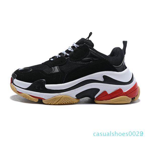 

12020 triple s 20fw men women fashion luxury designer shoes platform sneakers black bred white green grey mens trainer casual vintage c22