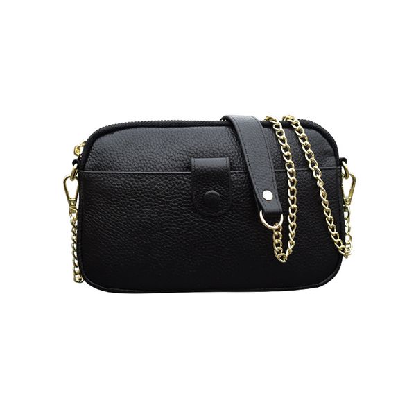 

new women 's bag full-grain leather messenger bag korean casual chain small clutch mobile phone crossbody shoulder