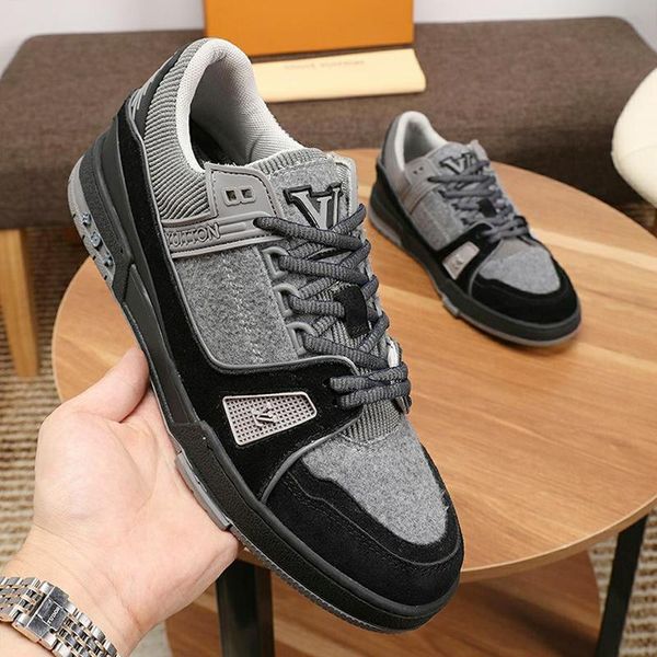 

causal shoes men fashion trainer sneaker chaussures pour hommes with origin box luxury design men shoes casual zapatos de hombre fast ship, Black