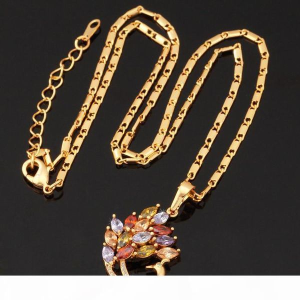 

ювелирные наборы новый роскошный циркон комплект ювелирных изделий оптовая модные 18k позолоченный ожерелье феникса животных серьги для женщ, Black