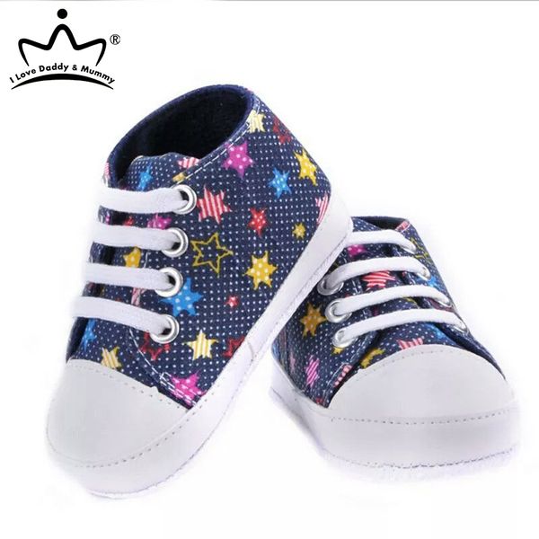 

colorful star striped canvas baby shoes toddler girls boys first walkers no-slip infant baby sneakers
