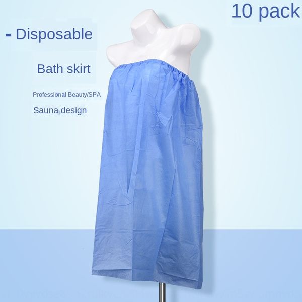 

xzkdt disposable non-woven yu qun skirt bathrobe women's clothing disposable 10 sweat bath clothes special non-woven fabric sauna spa b