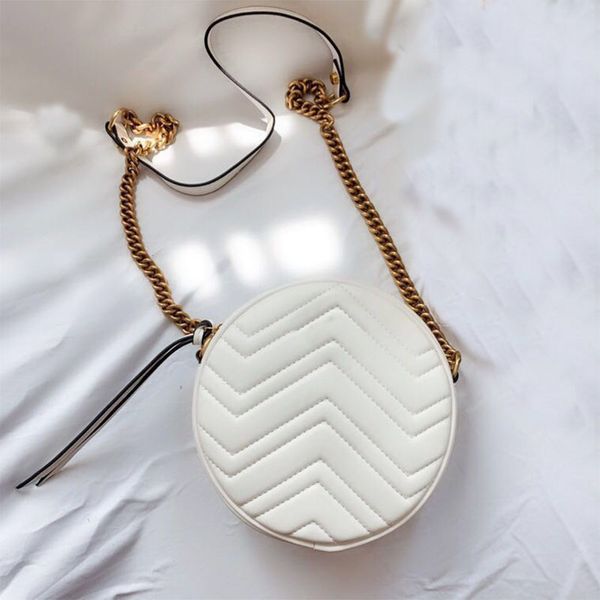 

classic round bags women handbags purses shoulder diagonal leather chain bag fashion pattern section come with box
