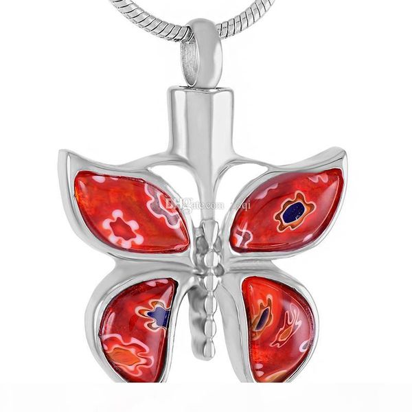 

ijd9526 new murano butterfly shape design cremation urn pendant fashion ash jewelry for female factory wholesale accessories, Silver