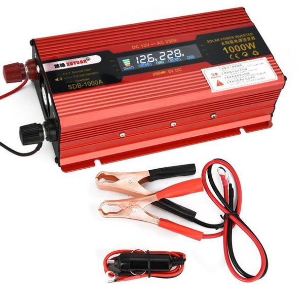

allomn инвертор автомобиля dc 12v 50hz красный инвертер с экрана дисплея
