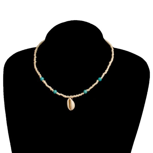 

new fashion white beads stone chain choker necklace pendants women natural shell clavicle necklace collares jewlery, Golden;silver