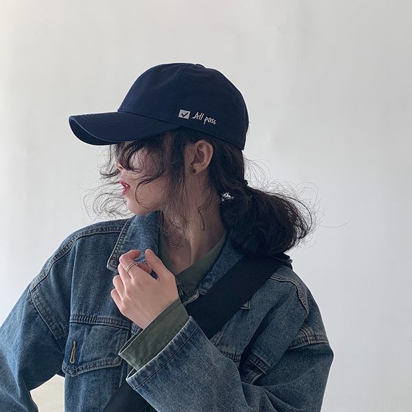 

vg4pt hook baseball sun hat sun hat tide brand simple street letter embroidery all-match baseball female korean leisure outdoor cap sunshade, Blue;gray