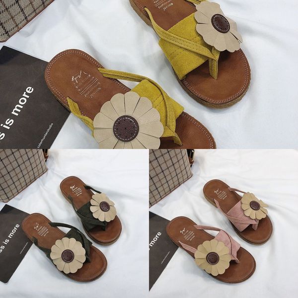 

women's summer new sun flower beef flip-flops and sandals tendon bottom non-slip flip-flops toe-clip casual all-match sandals