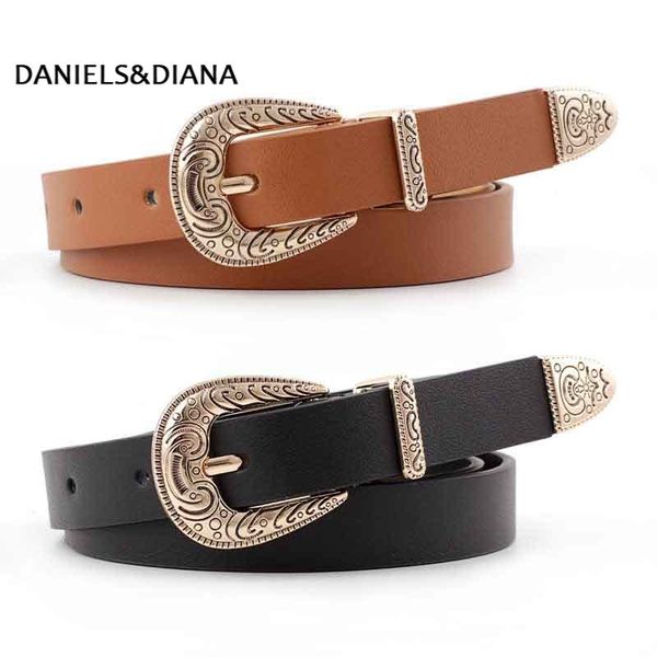 

2020 women's fashion vintage cave pin buckle belt luxury thin leather belt designer jeans dress, Black;brown