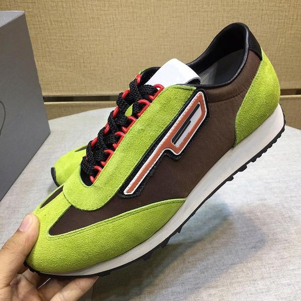 

comfortable suede and nylon sneakers men 's shoes outdoor walking sports footwears luxury casual lace -up men shoes scarpe sportive da, Black