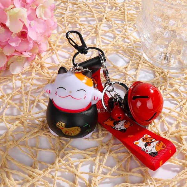 

fashion women lucky cat keychain wealth health attraction key ring fortune cat keyring gift, Silver