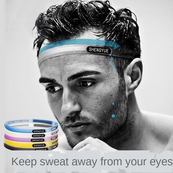 

qzmc9 sweat-guiding marathon sports headband silicone sweat-relieving belt men's and women's sweat-relieving belt outdoor silica g, Yellow;black