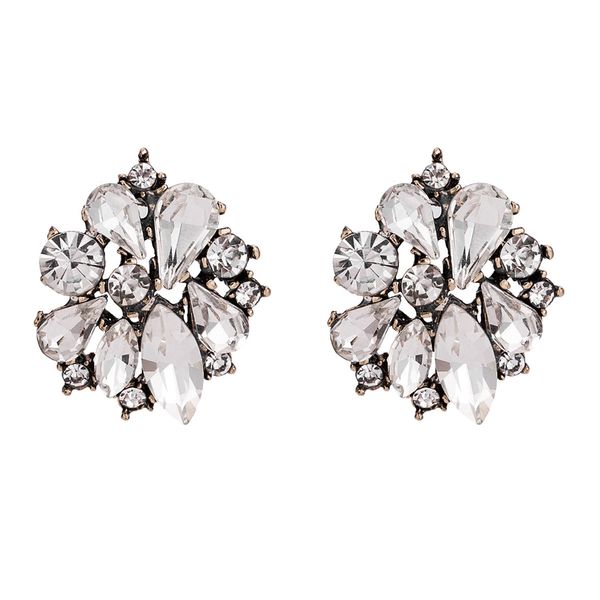 

exaggerated multi-layer flower diamond earrings bohemia, Golden