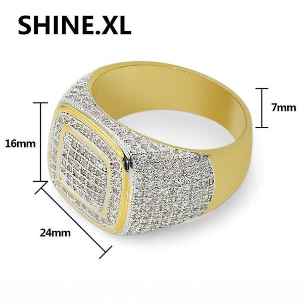 

hip hop новая мода micro pave циркон iced out bling copper gold цвет покрыло мужской кольцо партии ювелирных изделий, Silver