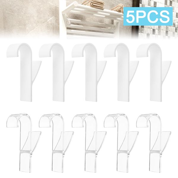 

hooks & rails 5pcs/set white hanger for heated towel radiator rail bath hook holder transaparent clothes scarf
