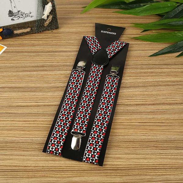 

men women y-back poker player cards suspenders y-back braces adjustable elastic bhh0053 sweethearts, Black;white