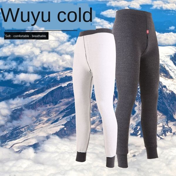 

men's fleece lining middle aged warm pants warm pants under long johns, Black;brown