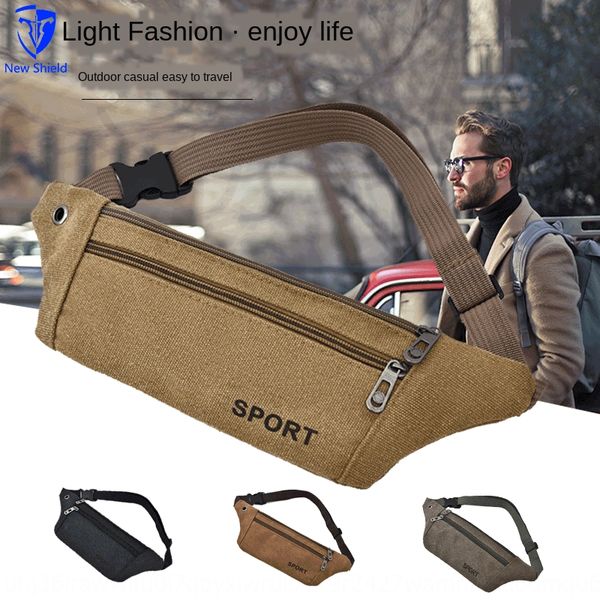 

jnnaf upgraded men's and women's canvas sports waist multi-function canvas running phone running bag storage leisure cashier chang