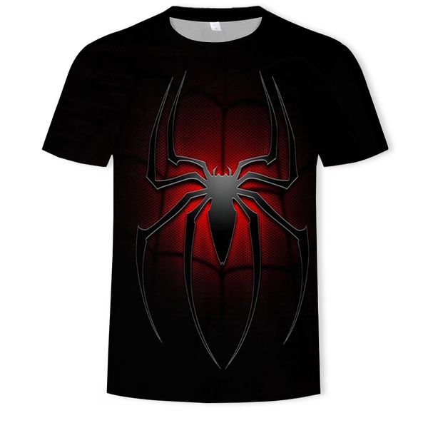 

mensround collar short sleeve shirt spider printed fashion t-shirt, White;black