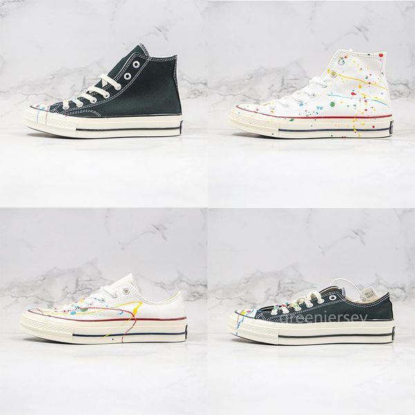 

х diy всплеск чернила мода chuck 70 окрашенные граффити классических 1970-й холст обуви повседневной скейтборд спорт на открытом воздухе тре, Black
