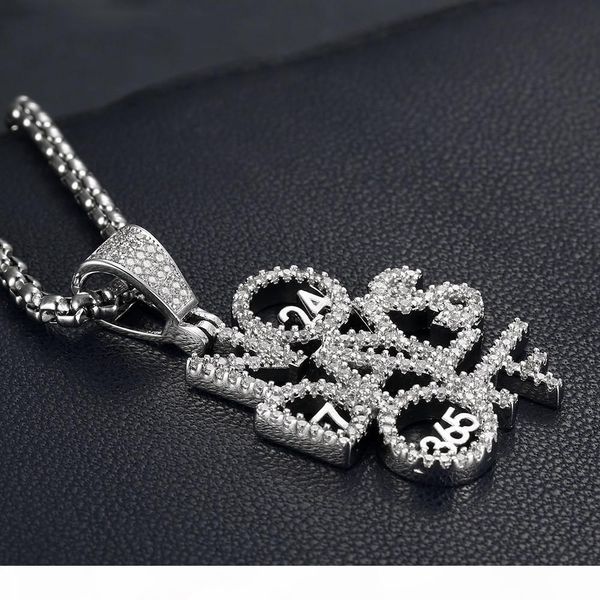 

новый micro асфальтовая кубический циркон brass письмо нет день ожерелье off золото серебро покрыло мужчины хип-хоп ювелирных подарков, Silver