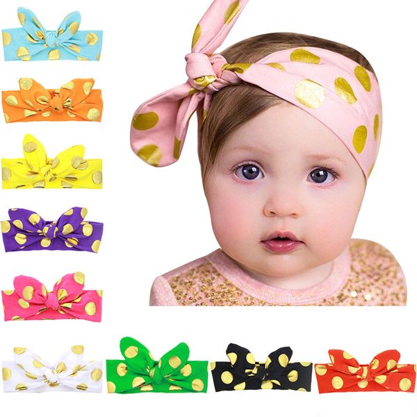 

children headbands cute stamping ears elastic baby hair bands soft solid girls hairband knotted hair accessories, Slivery;white