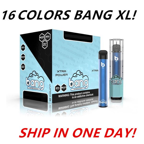 

Новые Банг XL Одноразовые Vape Pen 600Puffs Предварительно заполненные 2мл картриджи Бобы 450mAh Аккумулятор Испаритель электронной Cigs Starter Kit Батончики Vapor устройства