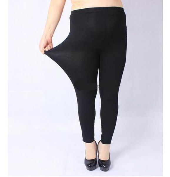 

ksdkfaa women pants 2020 plus size 5xl slim elastic waist pencil pants high strenchy modal capris for womens leggings, Black