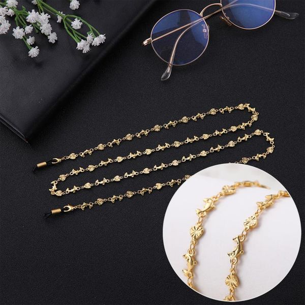 

skyrim glasses metal chain women men metal sunglasses dolphin beaded eyeglass lanyard hold straps eyewear retainer jewelry rope, Silver
