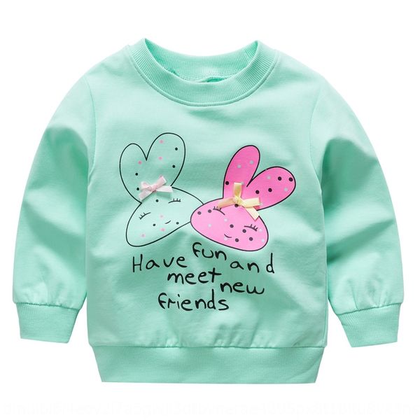 

2019 new auumn clohes girls long sleeve base shir tong t xu clothing children's clothes cotton children's t-shirt autumn top, Blue