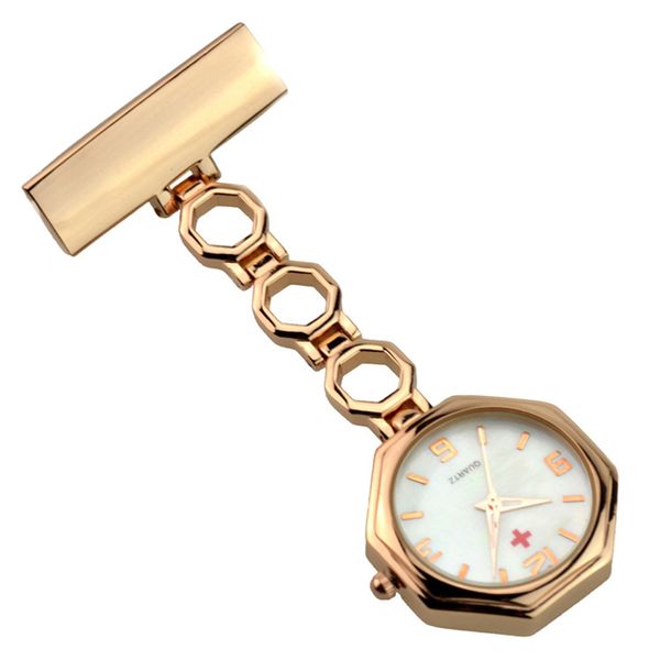 

brooch watches simple dial nurses pocket fob watch luxury simple style pin women ladies gold color clip on clothes doctors hospital clock, Slivery;golden