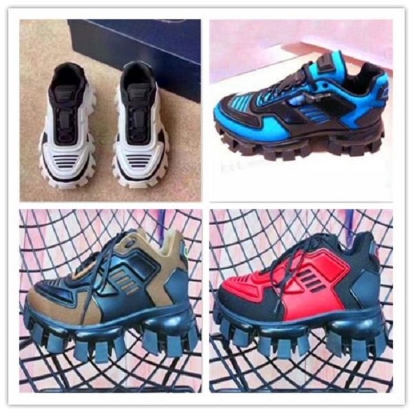 

2020 men low casual shoes lates p cloudbust thunder lace up shoes capsule series color matching platform sneakers, Black