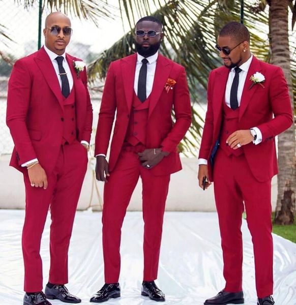 

three pieces slim fit groomsmen wear for wedding tuxedos one button peaked lapel men business dinner prom tuxedos (jacket+ pants+ vest), Black;gray