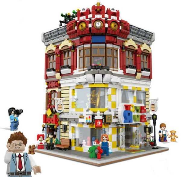 

building blocks toys plastic assembled bricks toy large particle puzzle blocks diy building block toys street view city building toy