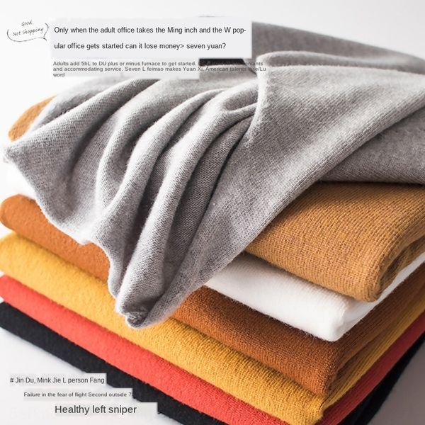 

flh2h q103 элегантный шик тонкий гладкий сплошной цвет простой все соответствует v-образным вырезом семь четверти рукав трикотаж top knitwea, White;black