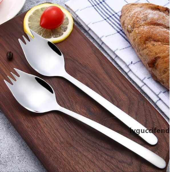 

304 stainless steel forks food grade stainless steel 304 spork glossy polish noodle spoon western knife fork teaspoon dinner spoon