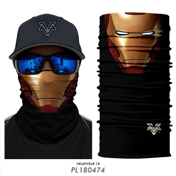 

cycling caps & masks 3d face shield running fishing riding climbing bandana colorfull headwear multifunctional headband women men, Black