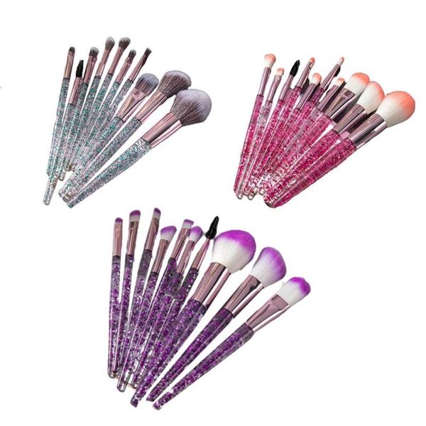 

10pcs crystal handle makeup brushes set special style face makeup brush kit eyeshadow eyebrows beauty cosmetic brushes