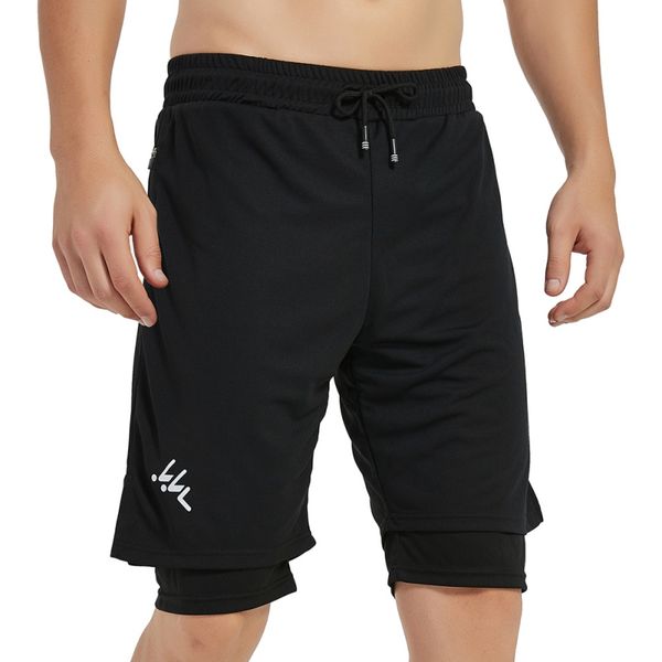 

men running shorts quick-dry sport shorts gym fitness bodybuilding workout training with mobile phone pockets, Black;blue