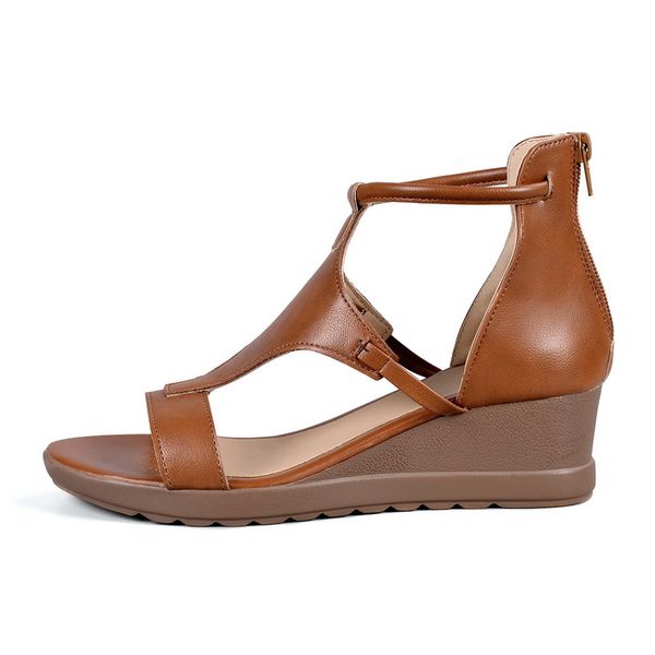 

2020 women summer sandals mid heels wedges shoes vintage gladiator office sandalias party beach shoes plus size dropship, Black