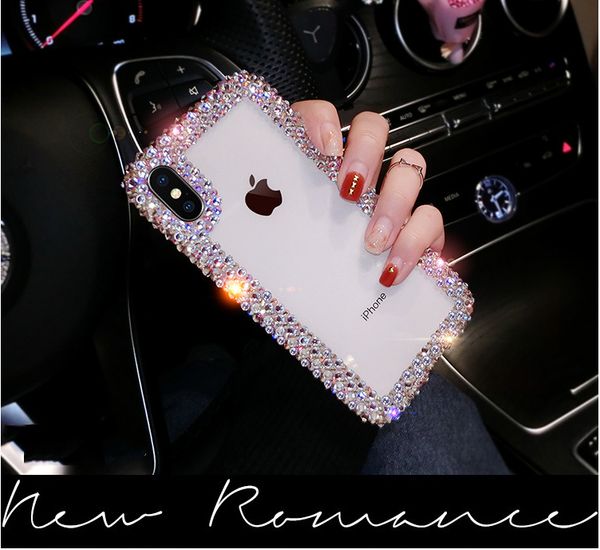 

luxury rhinestone phone case for apple iphone 6 6s 7 8 11 pro x xr xs max cases acrylic diamond clear crystal cover coque funda