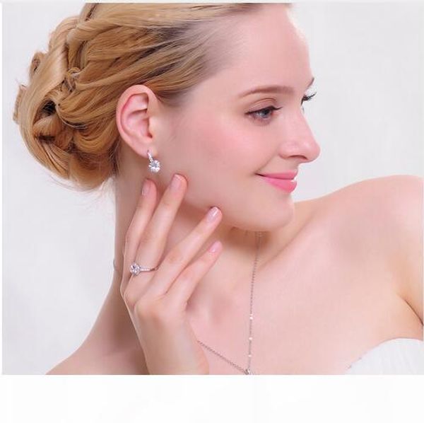 

christmas gift women jewelry set platinum plate necklace earring ring parure bijoux femme wedding crystal heart jewelry set cst0033, Black