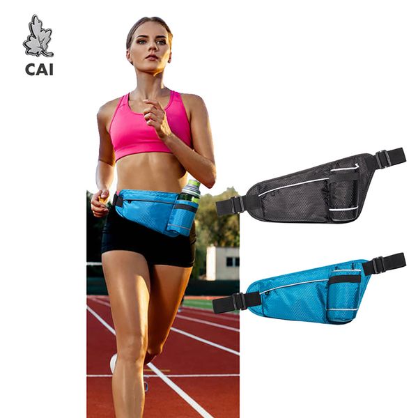

cai women/men casual movement waist bag functional money phone pouch outdoor waterproof canvas pack belt bag fanny chest bags