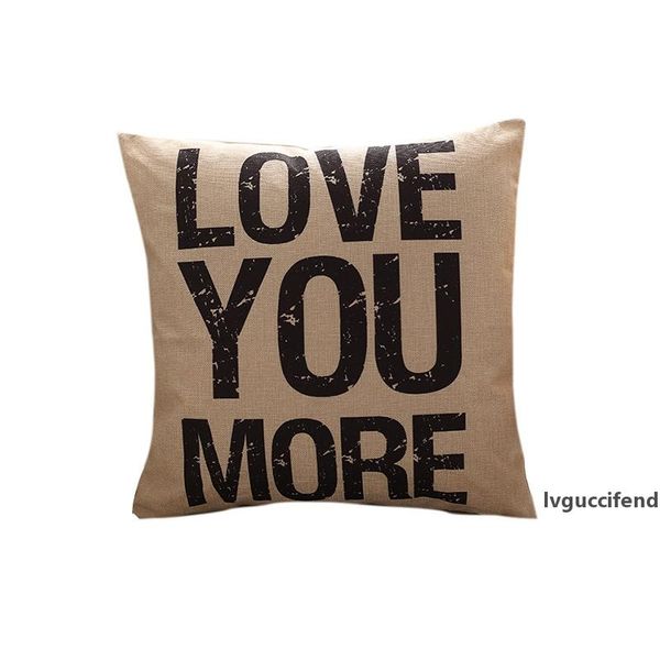 

clearance sale new fashion letter printed cover cotton linen throw pillow case cover for home bed use 45*45cm small pillow case