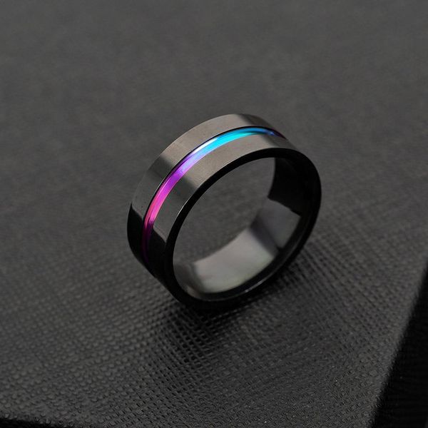 

stainless steel ribbon ring black rainbow ring mens rings ring will and sandy fashion jewelry gift 080405