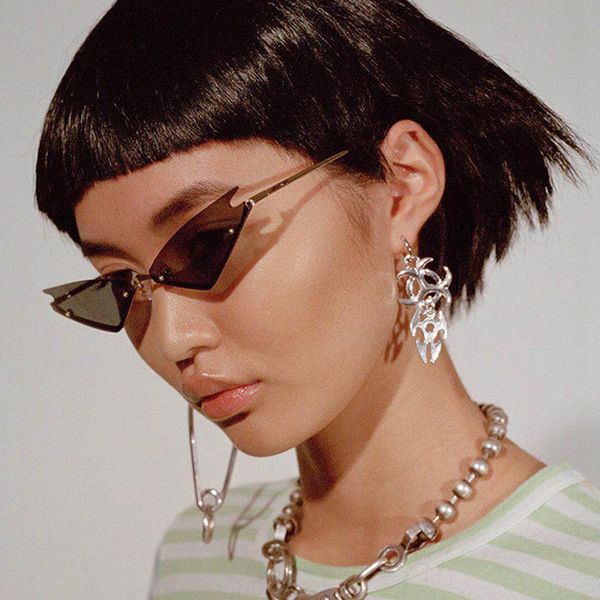

butterfly sunglasses women steampunk men rimless mirror sun glasses rectangle vintage sun glasses uv400, White;black
