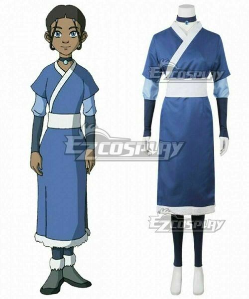 

avatar: legend of korra katara new edition cosplay costume, Black;red
